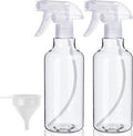 Skiennix Plastic Spray Bottles - 2-Pack, 16.9 Oz Heavy Duty Mist & Stream for Cleaning, Oils, Plants