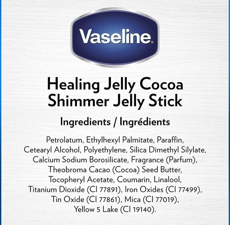 Vaseline Cocoa Shimmer Jelly Stick Highlighter & Luminizer Cocoa Butter Body Shimmer Stick, Lotion, Travel Size, for Glowing Skin, 1.4 Oz Ea (Pack of 6)