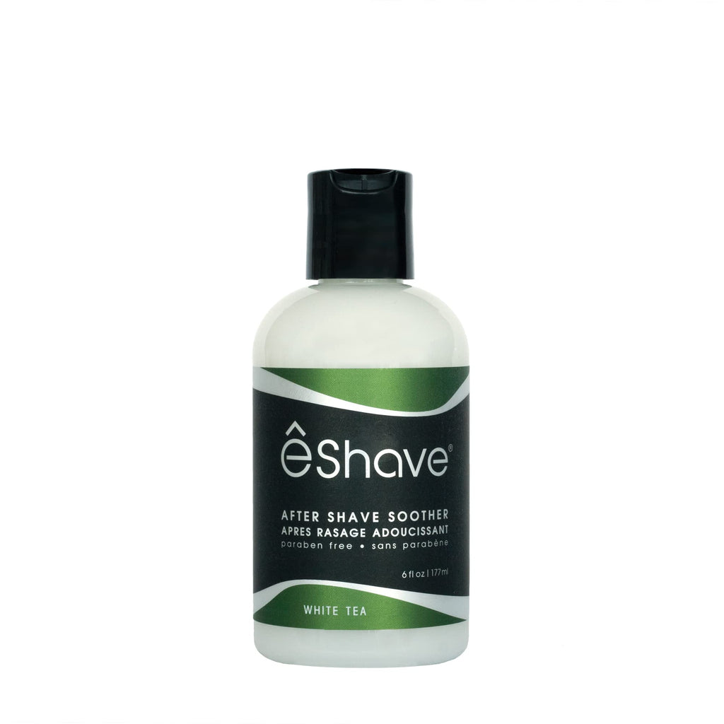 eShave Luxury After Shave Balm for Men-After Shave Lotion Soothes Razor Burn- Deep Moisturizes Skin- All-Natural Vegan After Shave Cream Calming White Tea 6 oz