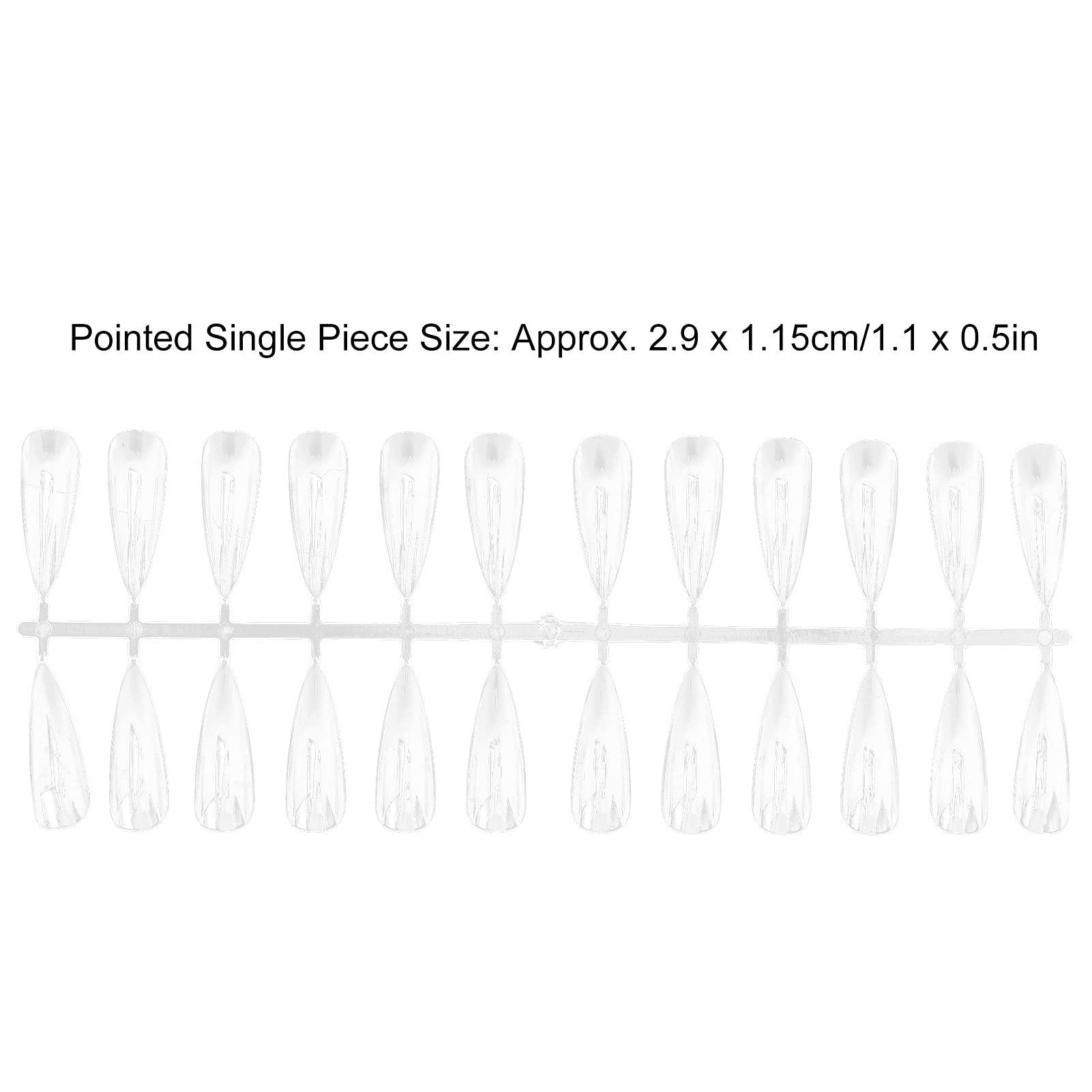 240pcs Transparent Nail Sticks for Nail Art Polish Display Tips, Durable & Portable Manicure Supplies,Transparent(Long tip 240 pieces)