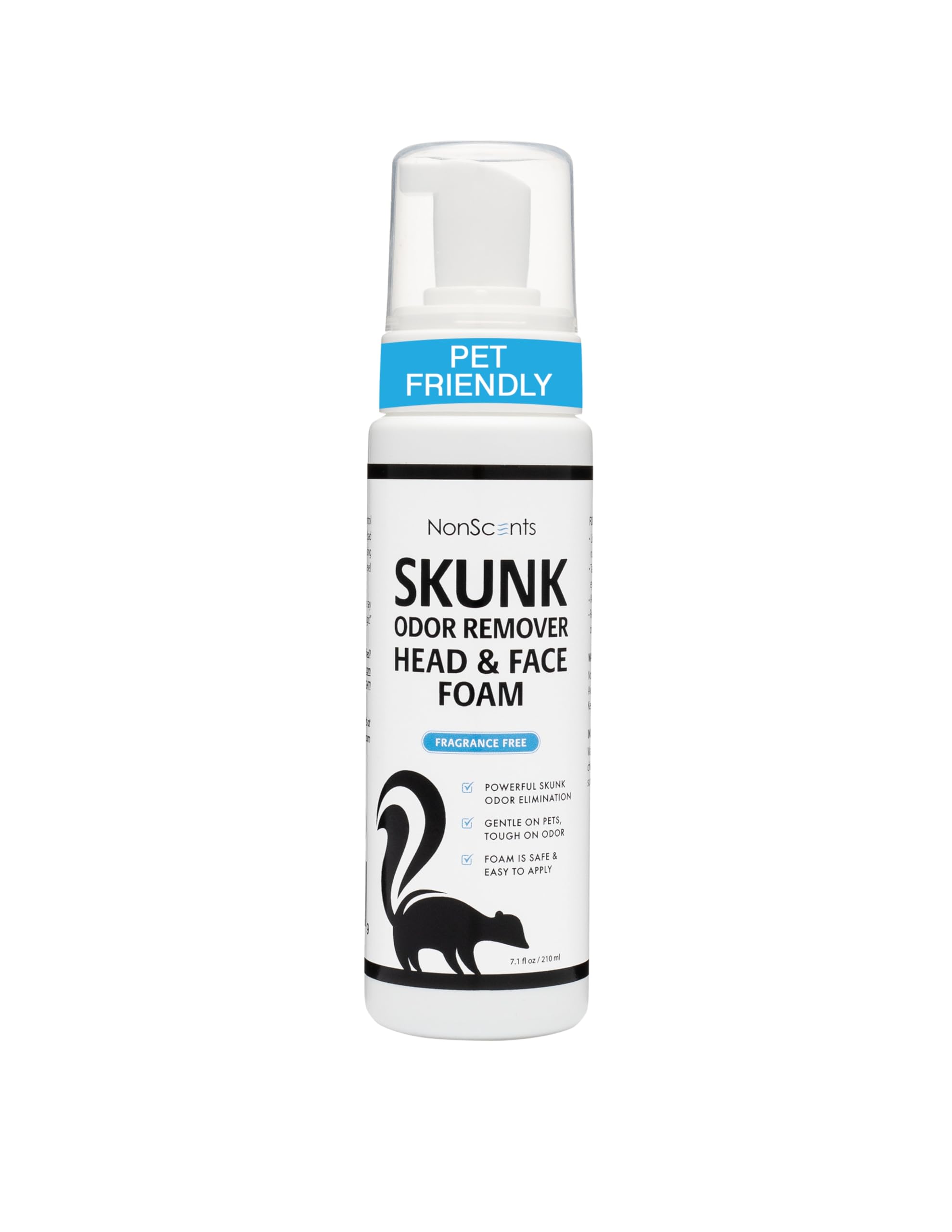 NonScents Skunk Odor Remover Head & Face Foam – Easily Eliminate Skunk Odor from Pets, Carpets, Clothing, Ready-to-Use for Dogs, Cats, Home, Carpet, Car, Clothes - Fragrance Free Freshener