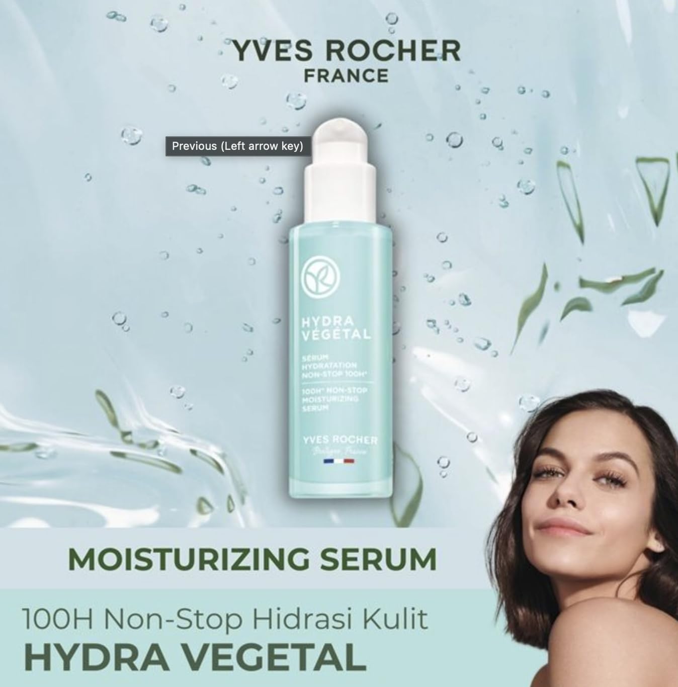 Yves Rocher Hydra Vegetal Face Serum - Intensive 100-Hour Moisturizing Formula | 30 ml / 1 fl oz