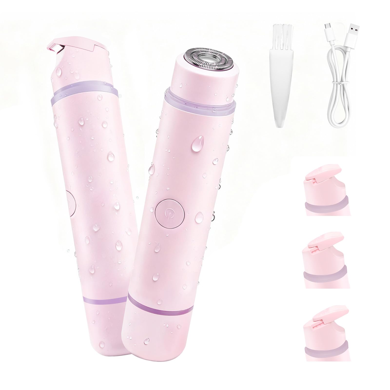 Unimiko 2-in-1 Bikini Trimmer for Women – Electric Shaver for Women, Womens Electric Razor & Trimmer for Sensitive Skin, Adjustable Comb, 100% Waterproof, Portable, USB Charge, Painless (Red)
