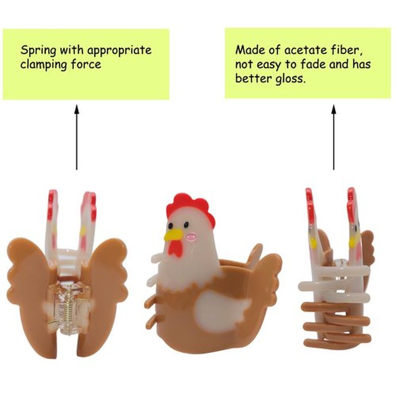 Generic Chicken Claw Clip,Chicken Shape Animal Hair Clip，2024 New Big Claw Barrettes For Women. (1pcs-chicken)