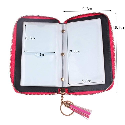 FingerAngel 24 Slots Nail Stamping Plate Holder Case Round Square Rectangular Nail Art Stamp Plate Organizer Purple Color Stamping Ablum (Lase Rainbow Rose Red)