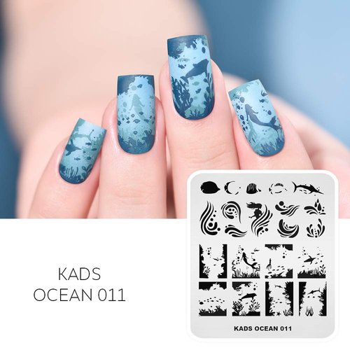 KADS 5Pcs Nail Stamp Plates Set Nails Art Stamping Plate Set Nail Plate Template Image Plate Ocean Series