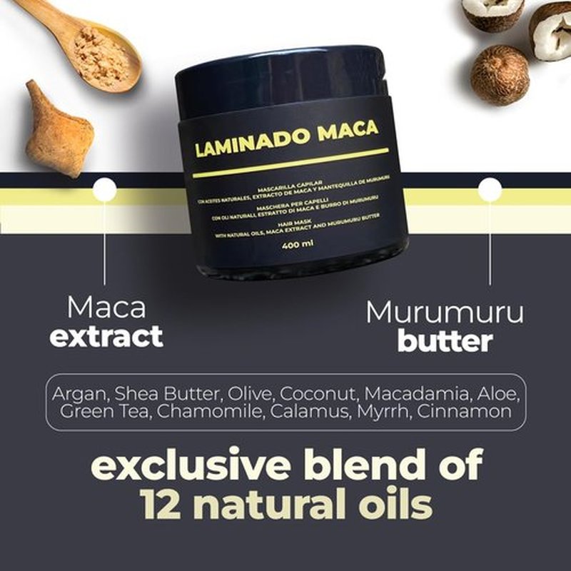 Lina Zapata LZ Maca Hair Treatment Cream – Deep Conditioning & Collagen Repair for Damaged & Frizzy Hair – Smooth, Silky Hair & Strength Care – Capillary Regeneration