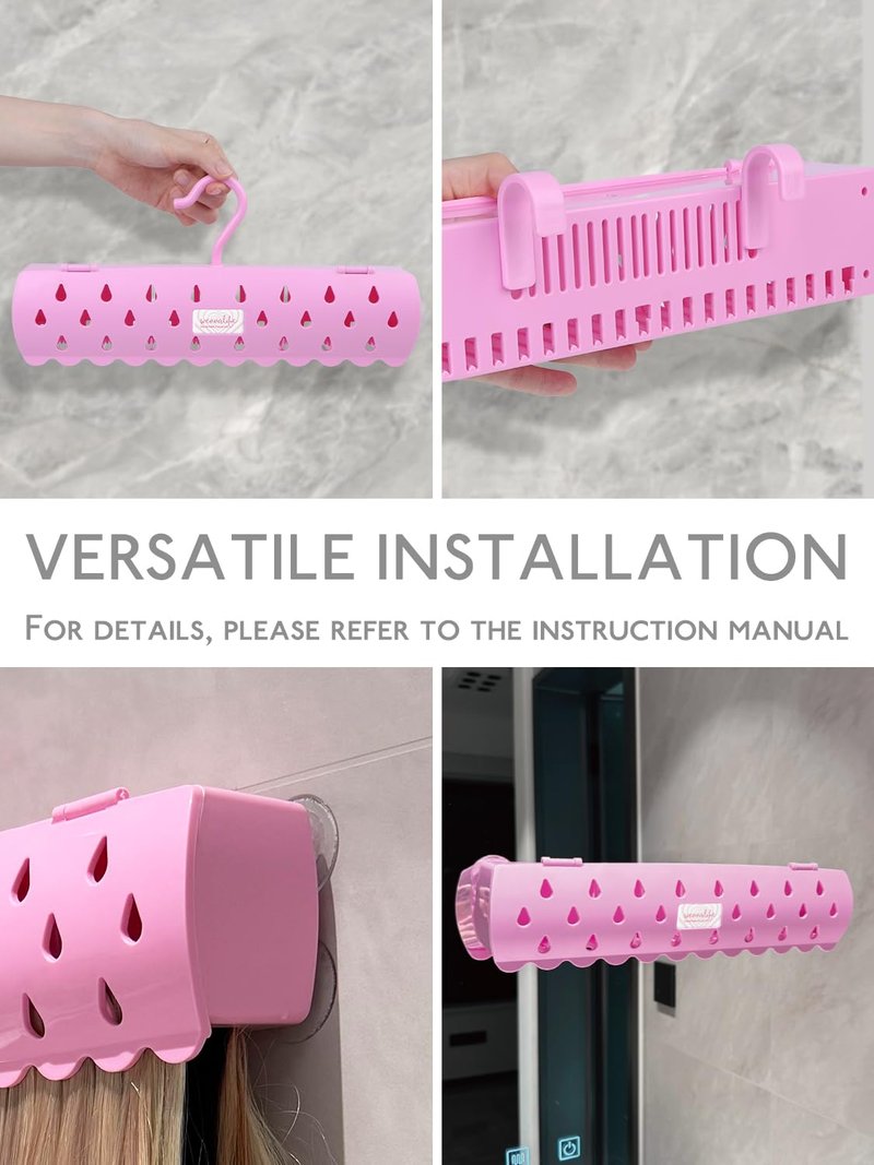 WENNALIFE Hair Extension Holder, Hair Extension Storage for Clip in Hair Extensions Tape ins Tips Braiding Hair Rack for Styling, Washing, Traveling, Storing Hair #Pink ABS Material Sturdy Organizer
