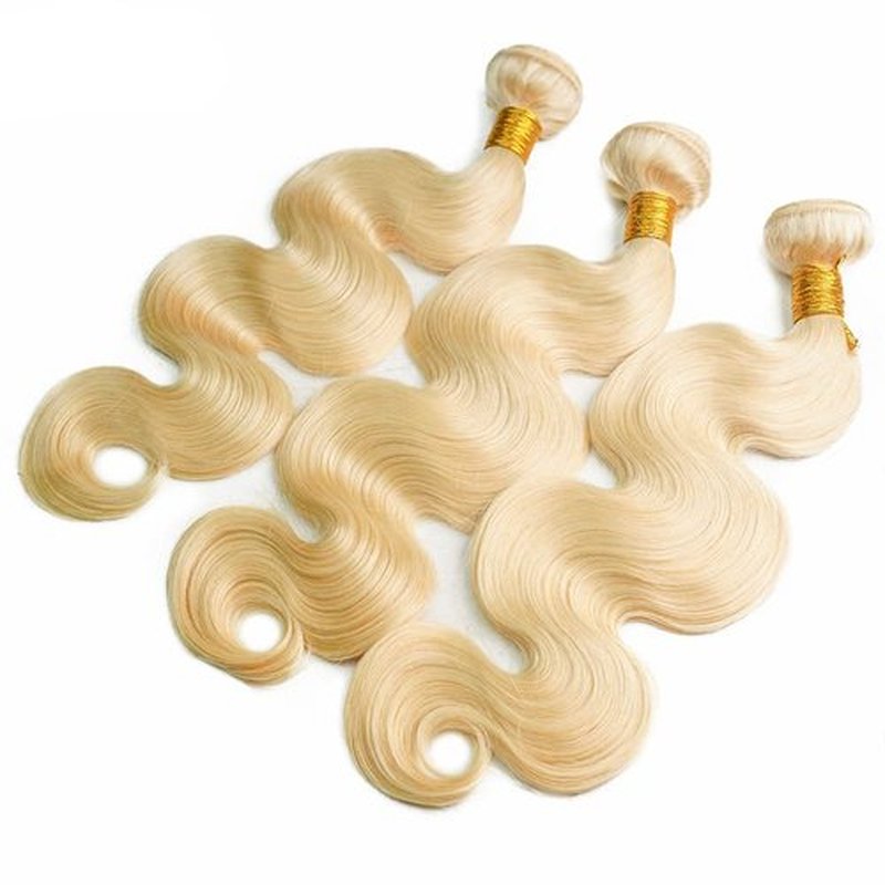613 Body Wave Bundles Honey Blonde Human Hair Bundles Grade 8A Brazilian Remy Hair Weaves Extensions 10 12 14 Inch For Women