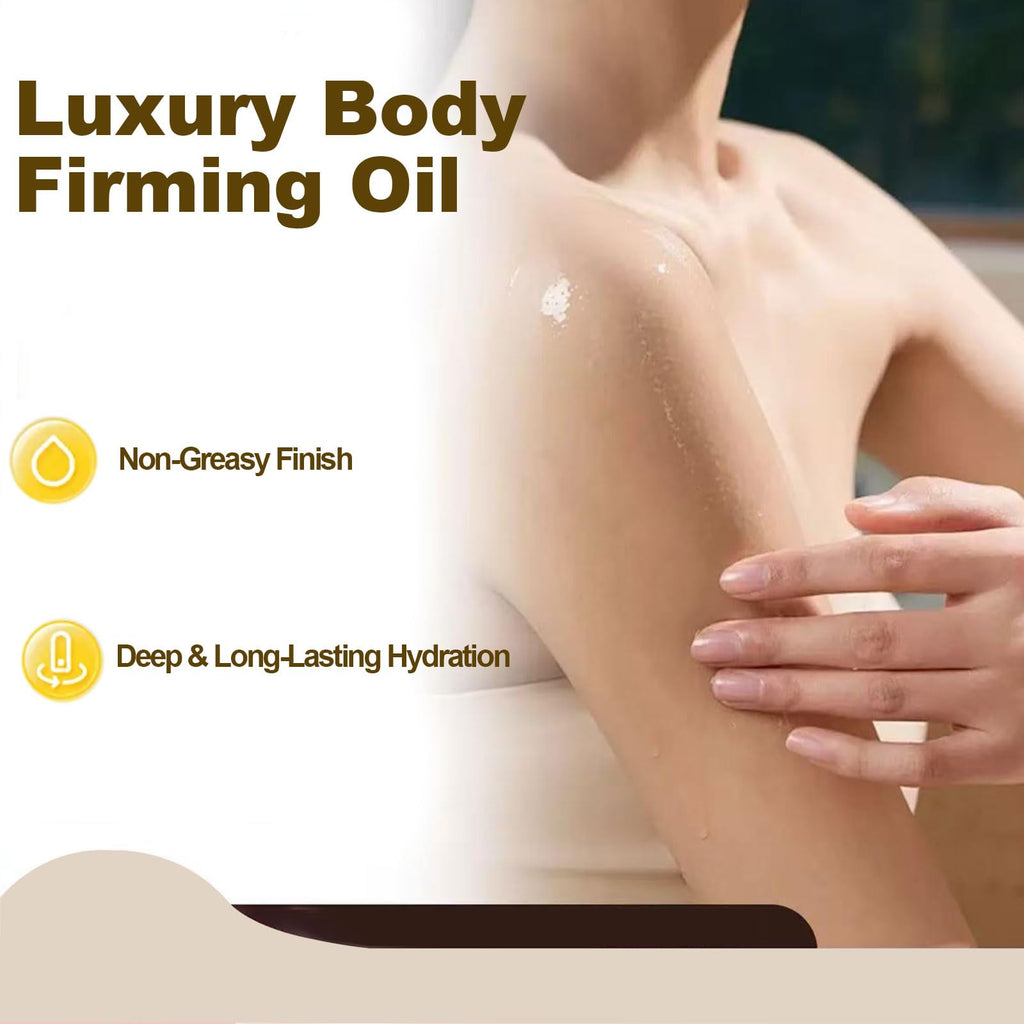 Luxury Body Firming Oil, Anti-Cellulite After-Shower Massage Oil, Natural Botanical for Tightening & Lifting Crepey Abdomen/Belly/Thighs/Butt, Moisturize/Fade Signs of Wrinkles/Marks|100ML/3.38Fl.Oz