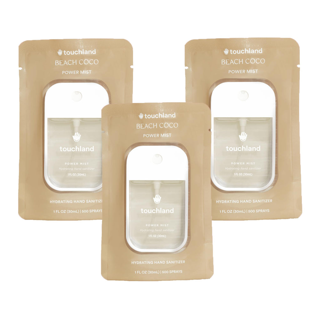 Touchland Hand Sanitizer Spray, Beach Coco Trio - 3 x 1 FL OZ