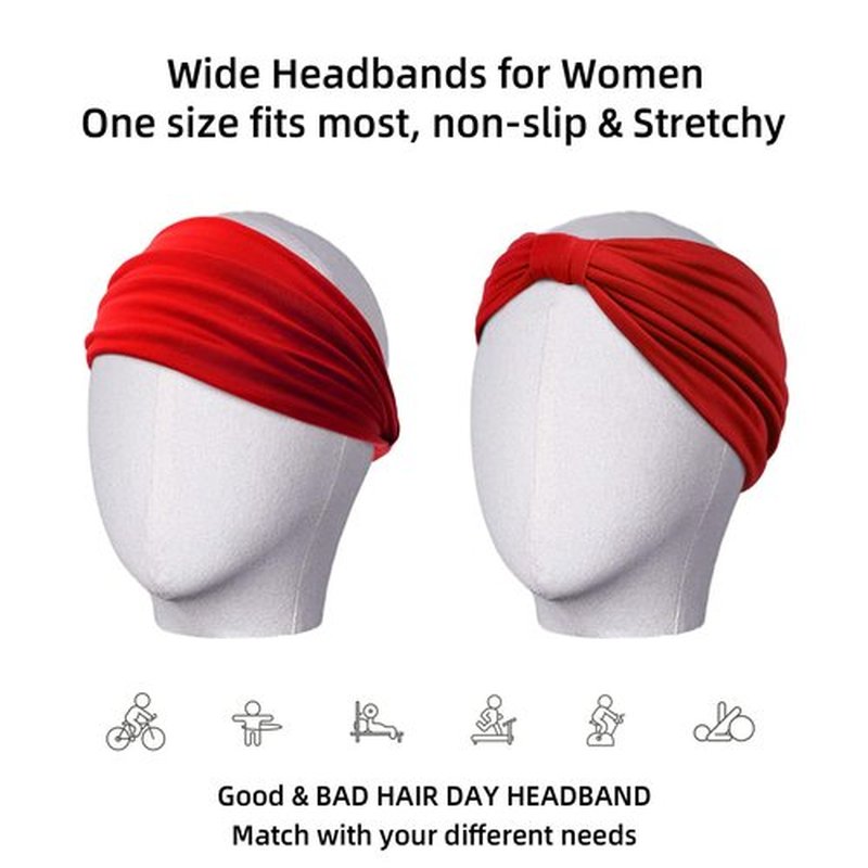Tobeffect Headbands for Women African Boho Wide Hairband Headband Knotted Head Wraps Head Scarf Hairbands Turbans Hair Accessories