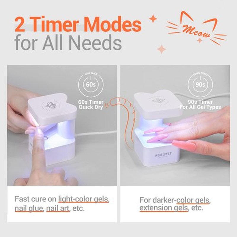 modelones Gel Nail Polish Top Coat with Mini U V Nail Lamp
