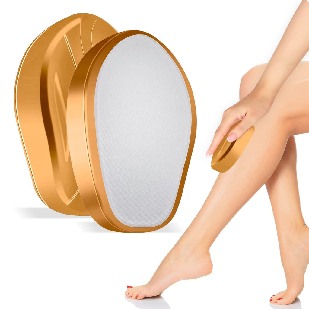 Crystal Hair Eraser, Painless Hair Removal Tool, Reusable Hair Remover for All Body Parts (Gold)