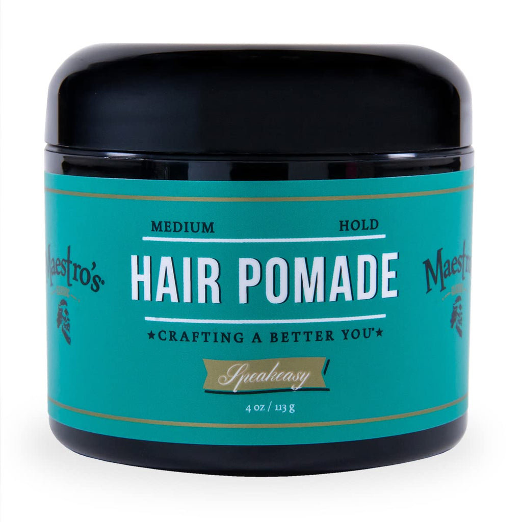Maestro's Classic Hair Pomade – Mark of a Man Blend | Medium Hold, Natural Shine | Water-Based Pomade for Men | Classic Grooming for All Hair Types & Styles, 4 oz