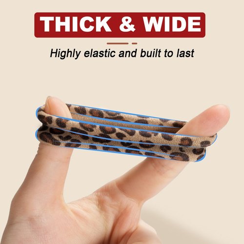 150PCS Hair Ties, IKOCO Hair Ties for Women No Damage, Cotton Seamless Ponytail Holders for Thick Hair, Leopard Animal Print