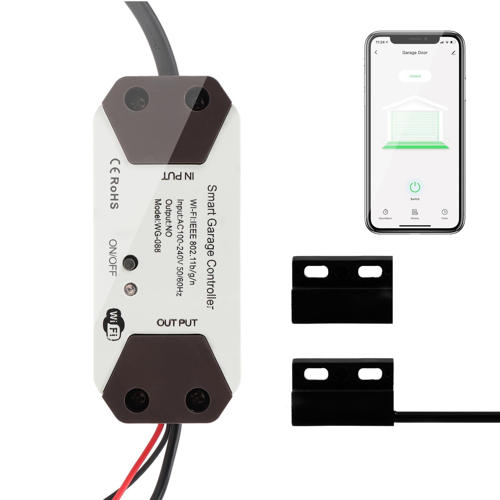 Door Opener Remote, Tuya Smart Life APP Control, Voice APP Remote Control for Assistant Intelligent Garage Door Switch(#3)