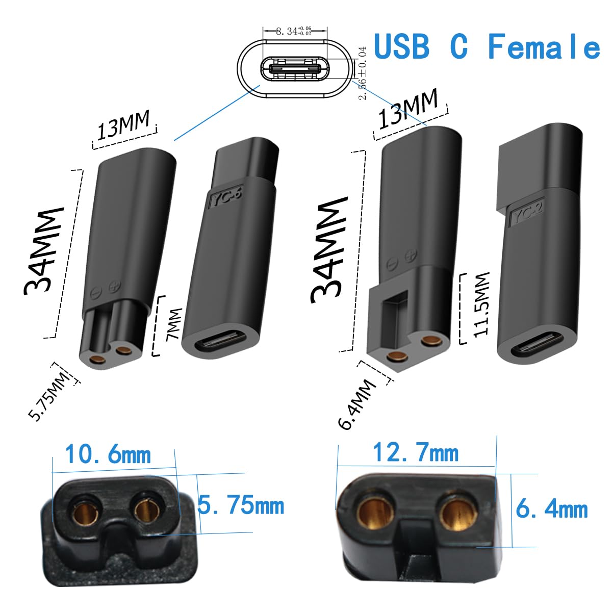 rgzhihuifz 10PCS USB C Power Cord Replacement Charger USB Adapter Compatible with a Variety of Electric Hair Clippers, Beard Trimmers, Shavers, Desk Lamps,Purifiers, HQ8505 Charging Cable