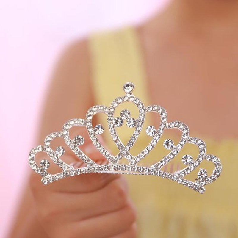 JWICOS Mini Princess Comb Silver Crystal Rhinestone Hair Accessory Comb Headband Decorations for Women and Girls