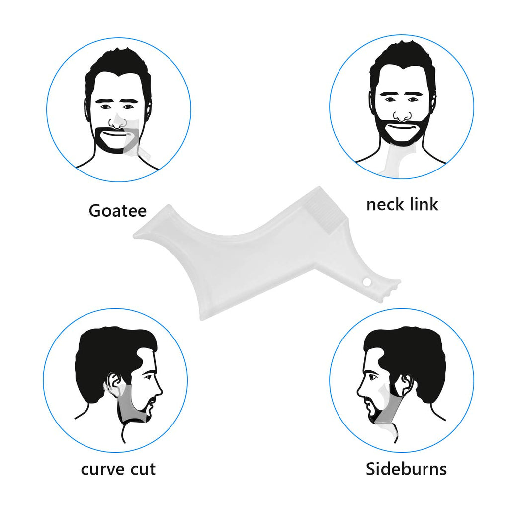 Ahier Beard Shaping Tools, 5-in-1 Beard Shaping Set with Straight Edge Razor and 10 P blade, Barber Pencil, Beard Trimming Scissors, Gift for Men