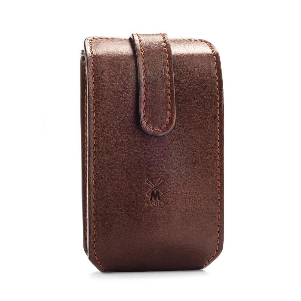 MÜHLE Travel Florentine Leather Silvertip Fibre 5-Blade Razor Luxury Shaving Kit