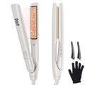 Quico Upgrade Hair Straightener, 100-240V Dual Voltage Travel Hair Straightener and Curler with 15s Heat Up, Professional Negative Ion Ceramic Flat Iron for Less Frizz, 5 Temp & Auto Shut-Off