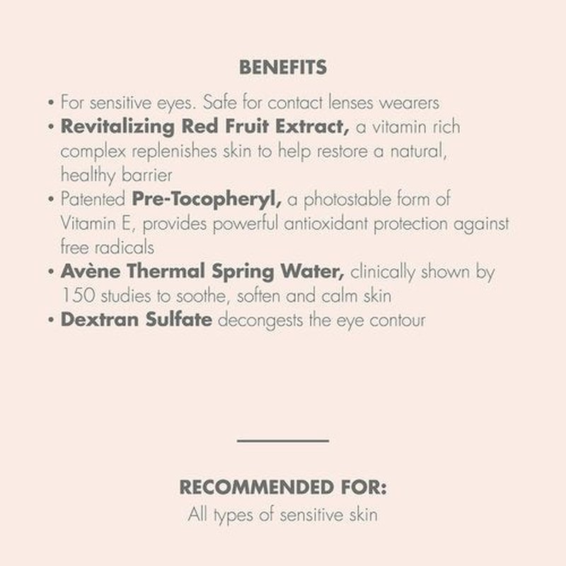 Avène Refreshing Eye Contour Care - Antioxidant Protection with Red Fruit Extract | 0.5 Fl Oz