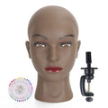 TKIMHEQ Bald Female Mannequin Head Makeup Training Head Wig Head Professional Cosmetology for Wig Making and Display Hat Helmet Glasses Display Head Model with Free Clamp Stand