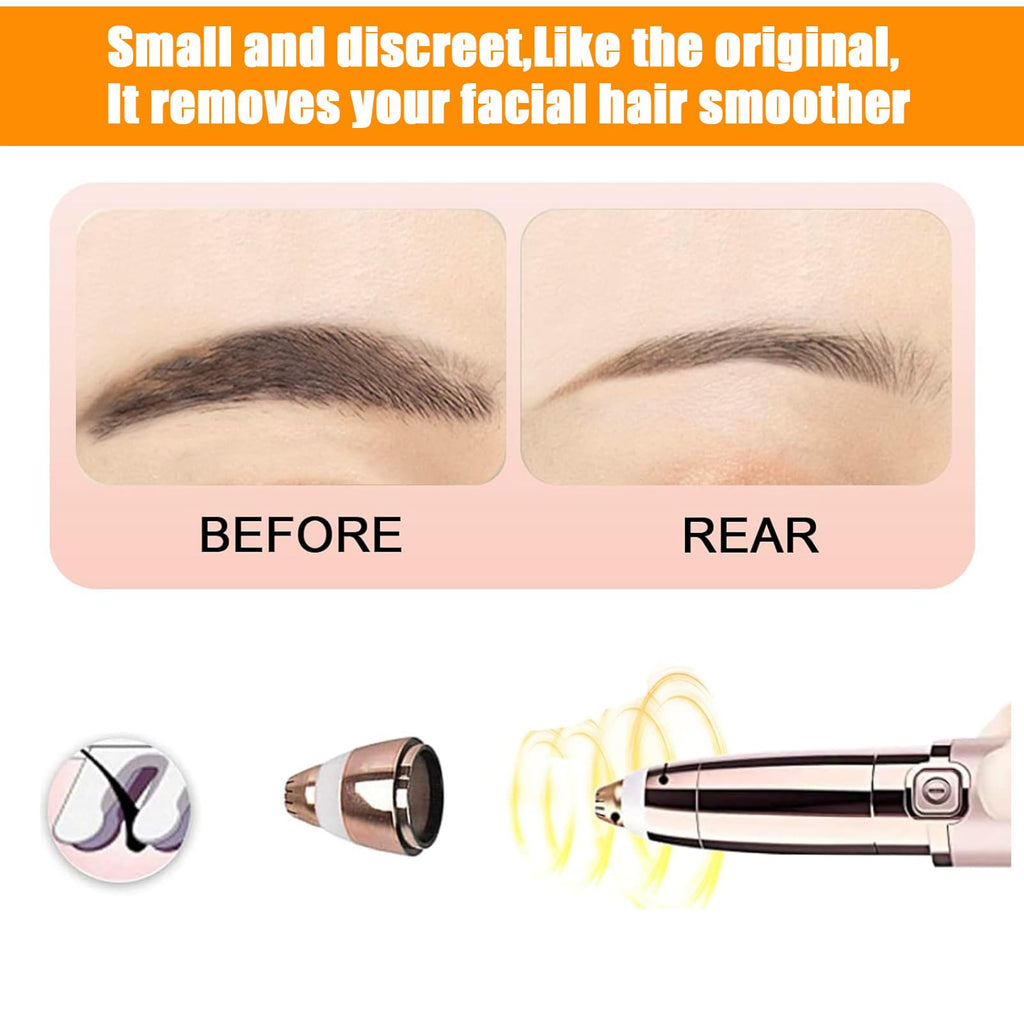 Facial Hair Removal Tool for Women Smooth Finishing, Eyebrow Hair Remover Replacement Heads, Touch Flawless Facial with Cleaning Brush, Painless Replacement Blades for Flawless Brows Hair Removal