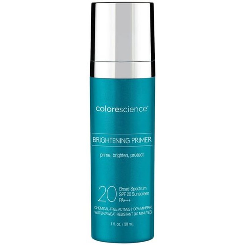 Colorescience Brightening Primer SPF 20 - Water Resistant Mineral Sunscreen, Unscented, 1 Fl Oz