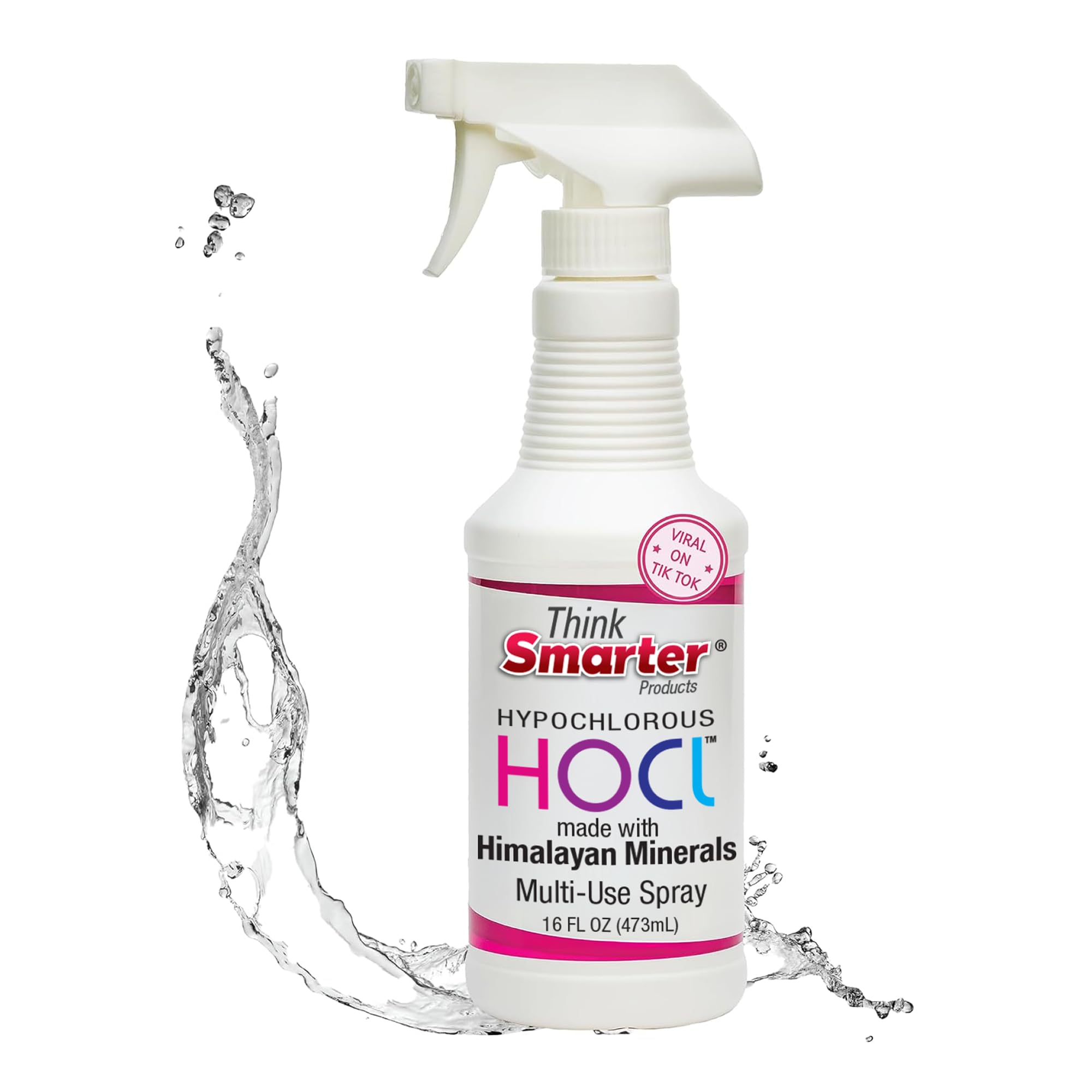 Think Smarter Products HOCL All-Purpose Cleaner with Hypochlorous Acid, All-Natural Surface Cleaner, & Skin Hydrator 16fl oz Clear Spray