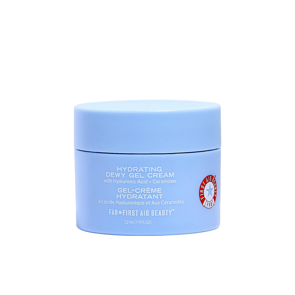 First Aid Beauty Hydrating Dewy Gel Cream, Oil-Free Facial Moisturizer with Hyaluronic Acid & Ceramides, Improve Hydration & Reduce Excess Oil, Oily & Sensitive Skin, 1.9 fl oz