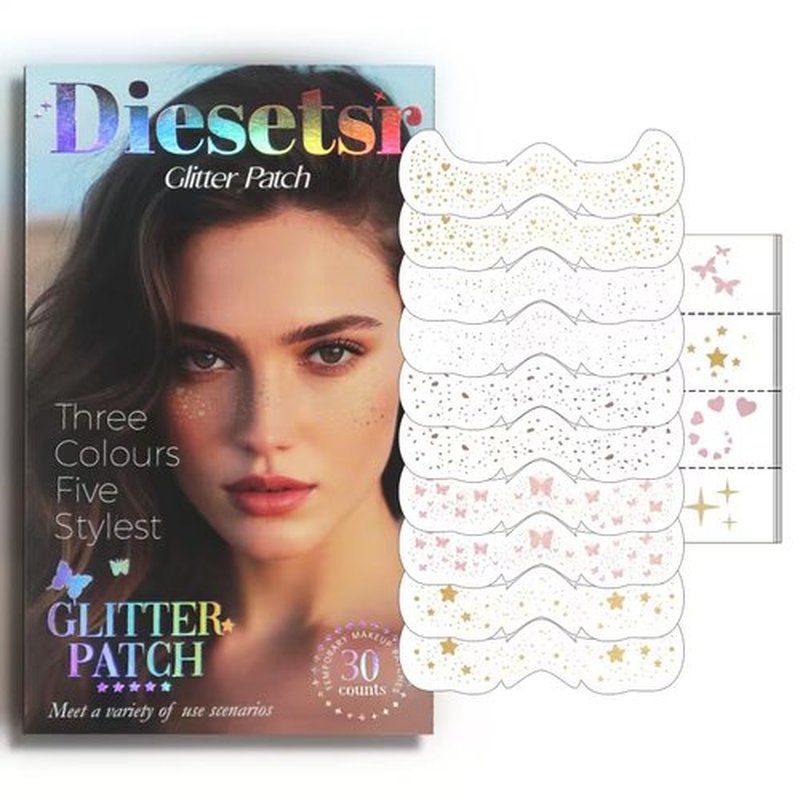 Glitter Freckles Face Tattoo,Freckles Temporary Face Tattoos, Christmas Face Tattoos Face Glitter for Women Girls, Festival Outfits Rave Accessories,Country Concerts, Party,Makeup Glitter Patch 30PCS