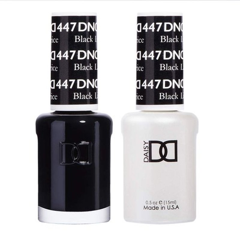 DND Gel Black Polish Set - UV/LED Gel Polish & Air Dry Nail Lacquer Duo | Chip-Free, 0.5 Fl Oz Each