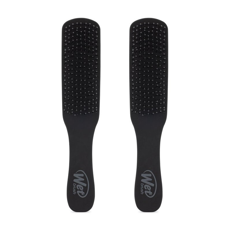 Wet Brush Detangling Hair Brush for Men, Black, Stimulates Scalp & Beard for Fuller Stronger Hair, Intelliflex Detangler Help Bristles Promote Growth & Protect from Breakage, Pain-Free (Pack of 2)