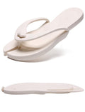 Kiemorgy Travel Slippers for Women Men, White Folding Slides Sandals Size 10, Portable Hotel Spa Slippers, Waterproof Quick Drying Flip Flops, Shower Shoes Beach Sandals-JD01 cream XL