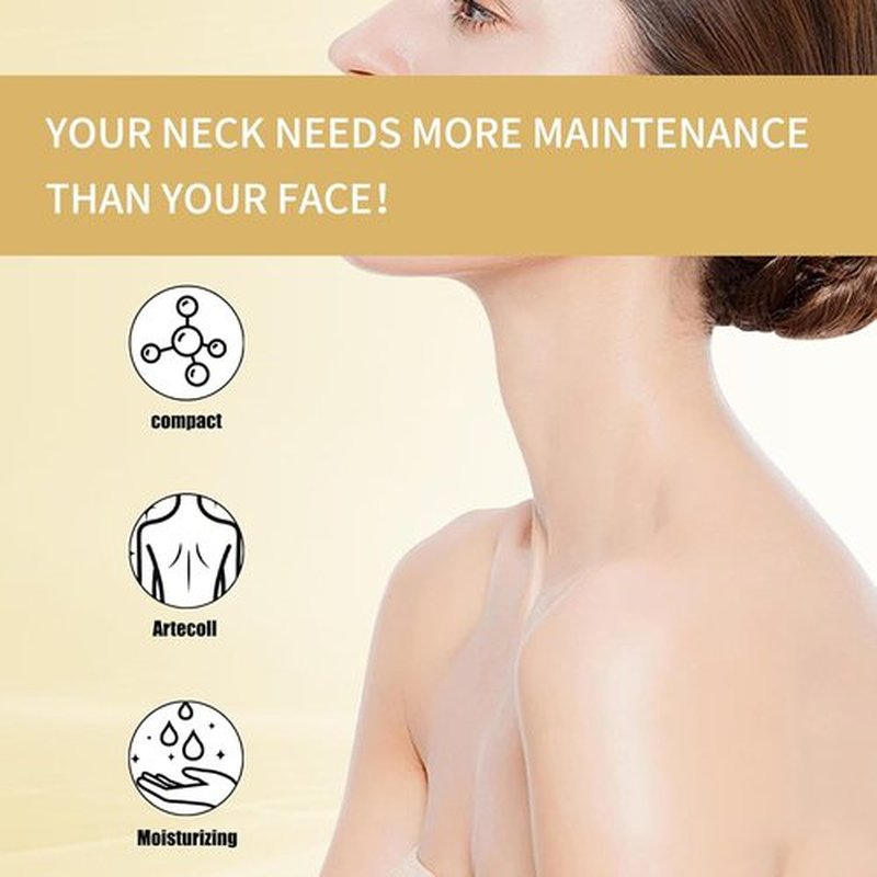 Regine Switzerland Anti-Aging Neck Mask Patches - Golden Collagen & Hyaluronic Acid Pads for Deep Moisturizing & Firming | Adjustable Line Remover Wrap for All Skin Types, 1 Pack (2)
