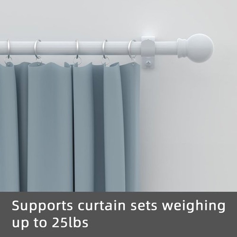 GXOACKJ Heavy Duty White Curtain Rods - 2 Pack, 32 to 62 Inch Adjustable with Brackets