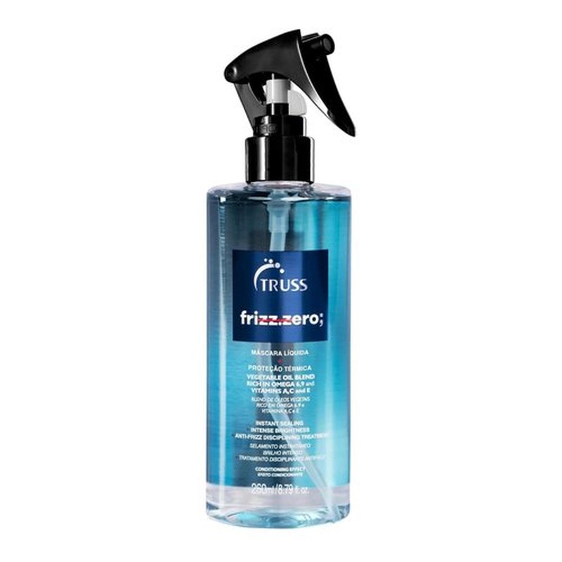 TRUSS Frizz Zero Liquid Hair Mask - Anti Frizz Hair Treatment Spray - Detangles & Brightens Damaged Strands - Provides Intense Shine & Cuticle Sealing (8.79 oz)