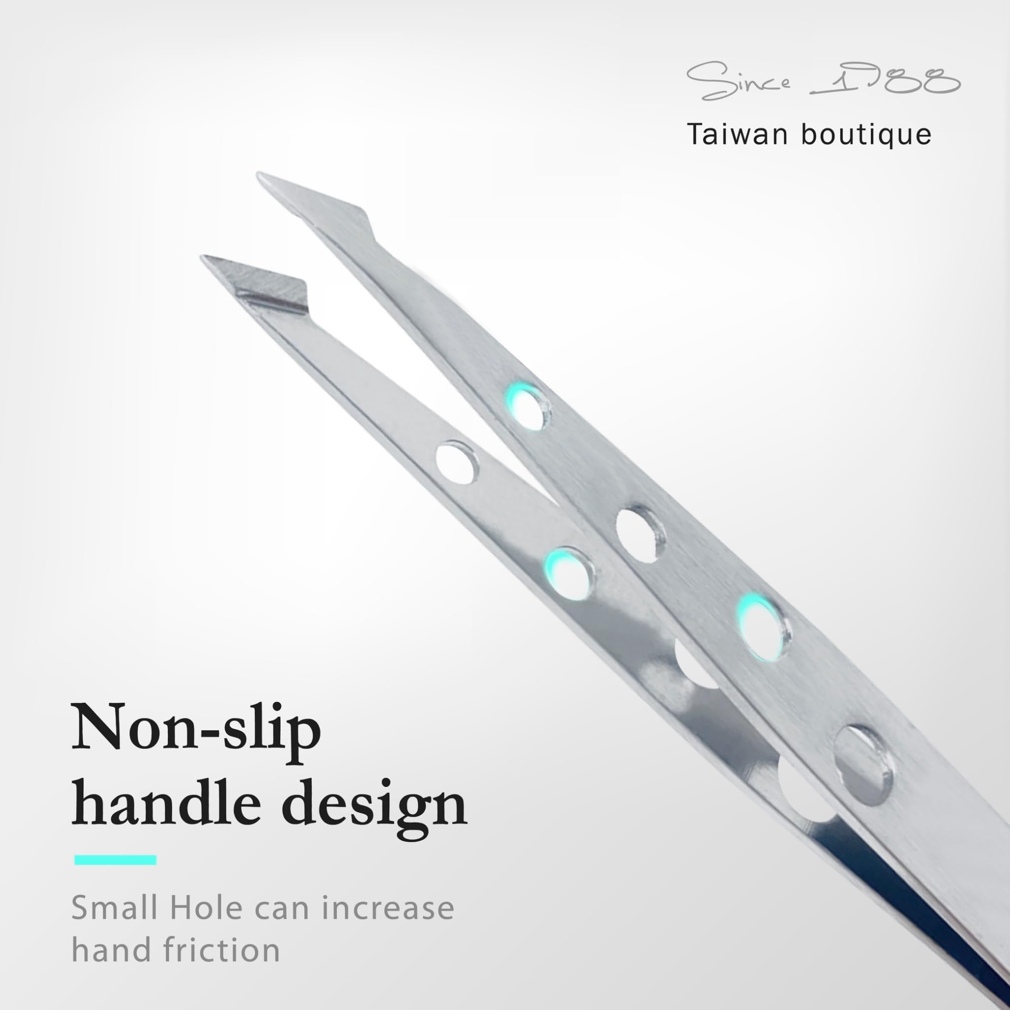 Slanted Point Tweezers, Stainless Steel, Precision Eyebrow and Hair Removal, SUNDEN SD2310