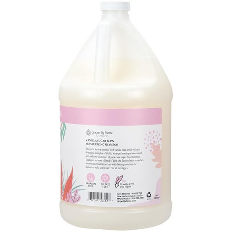 Ginger Lily Farms Botanicals Moisturizing Shampoo - 100% Vegan & Cruelty-Free, Vanilla Sugar Bliss | 1 Gallon Refill