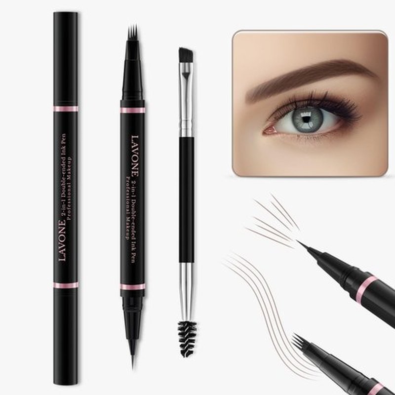 Eyebrow Pencil Makeup Kit - Waterproof 2-IN-1 Microblading Pen & Pomade | Natural Ash Blonde