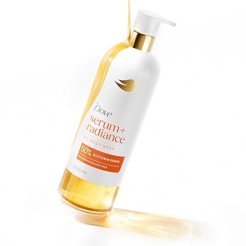 Dove Serum+ Shower Oil Body Wash with Jojoba & Monoi Flower Oils, Radiance Hydrating Cleanser, 15.3 fl oz