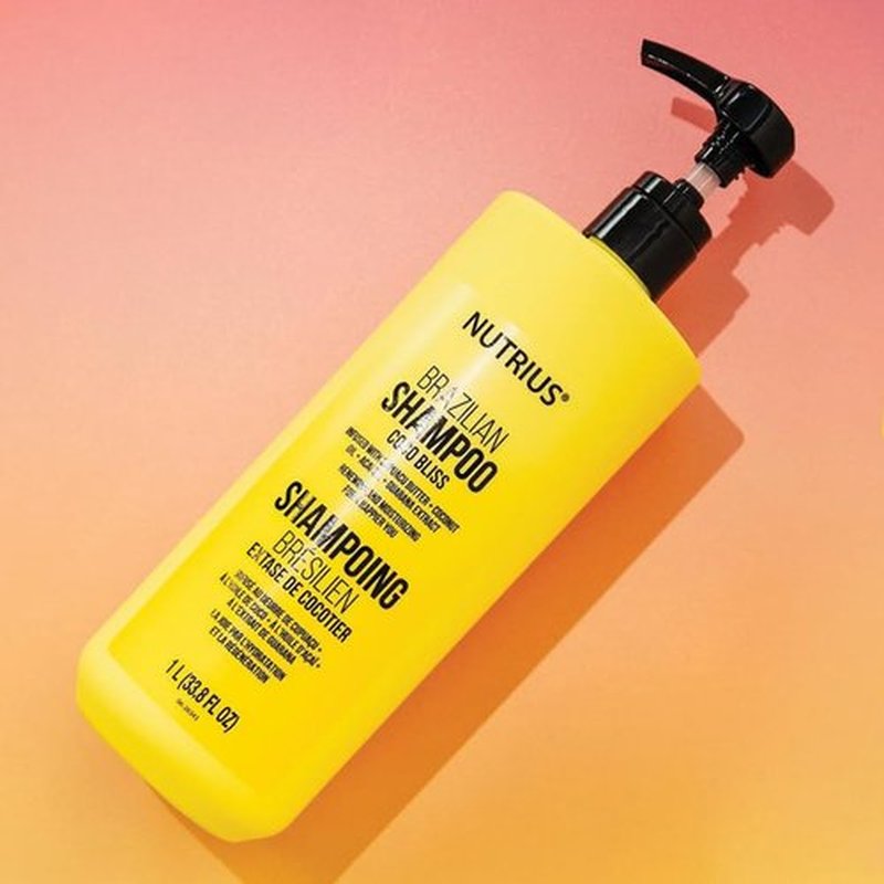 Nutrius Brazilian Shampoo - Coco Bliss Hydrating Coconut Oil Formula for Dry Hair | 33.8 fl oz