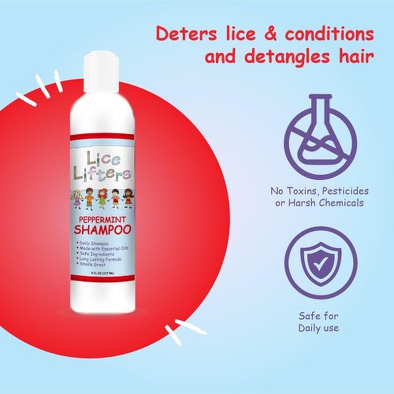 Lice Lifters Peppermint Deterrent Repel Shampoo 8oz