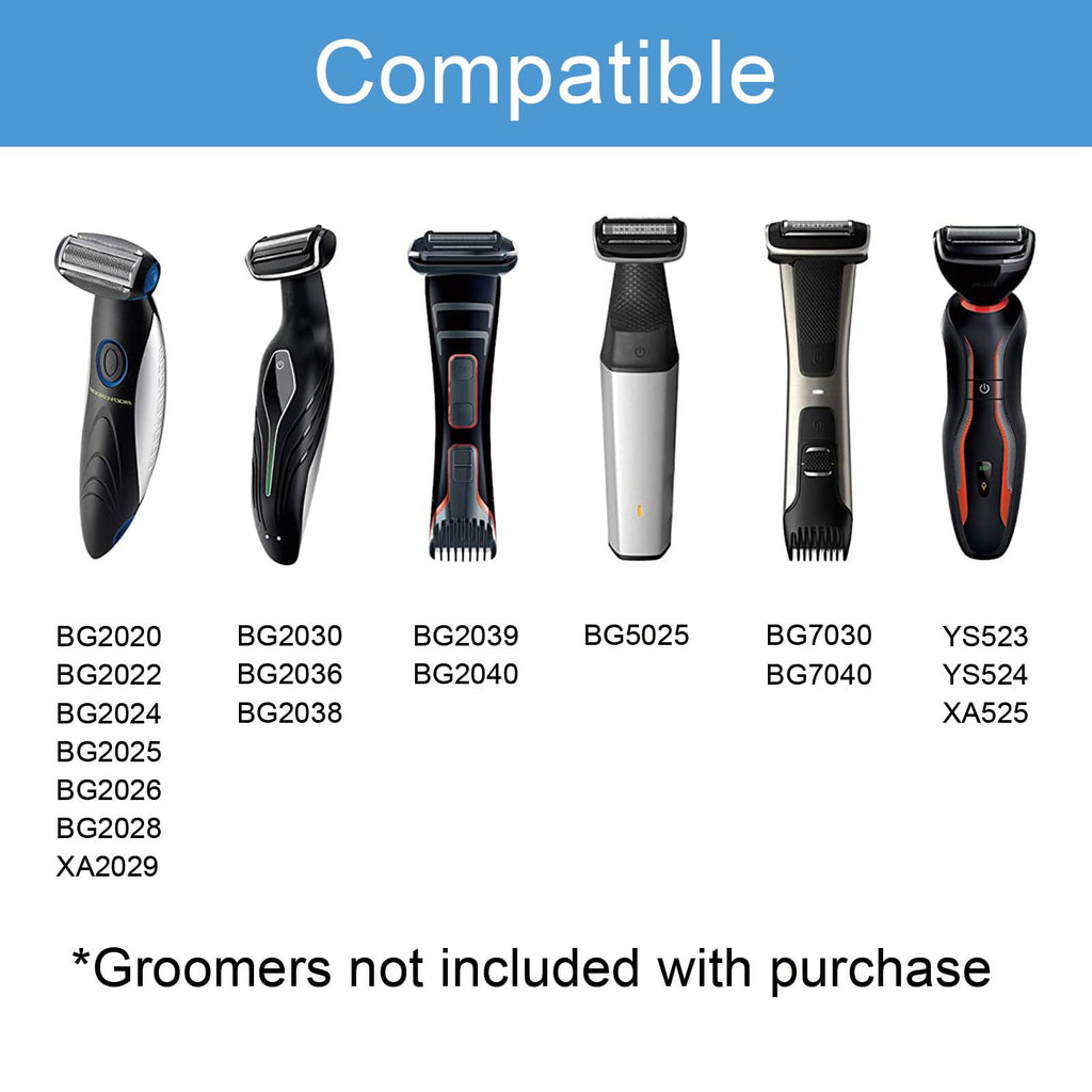BG5025 Replacement Body Groomer Foil Head Compatible With Norelco Bodygroom BG7030, BG7040, BG5025, BG2030, BG2040, 2-pieces pack.