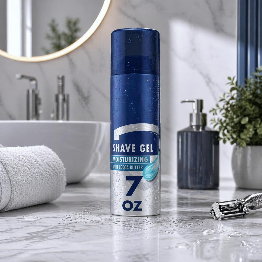 Moisturizing Shave Gel for Men with Cocoa Butter, Classic Scent, Smooth Glide Formula for Comfortable Shaving Experience, 7 oz