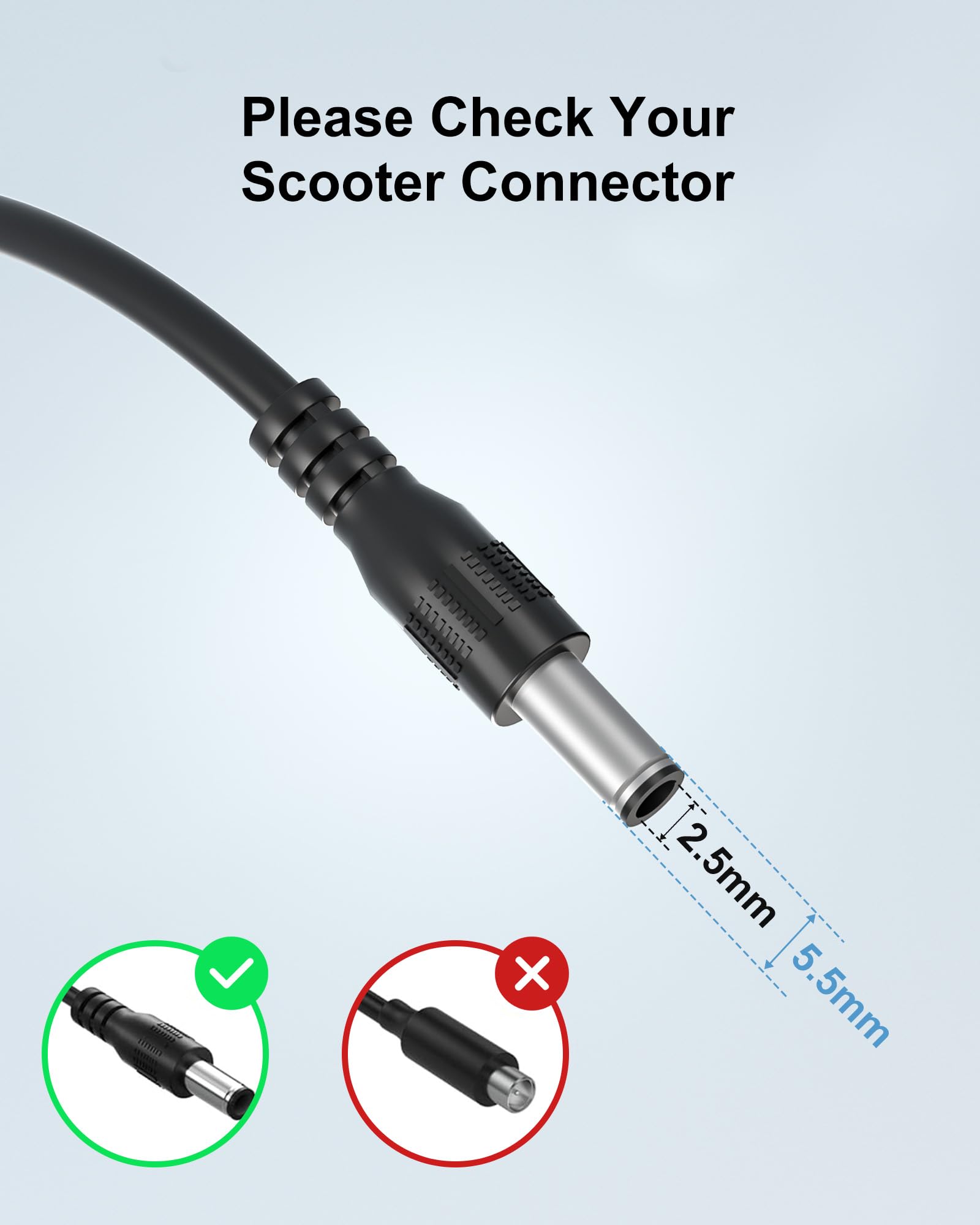 WUKUR 42V Charger for Jetson Electric Bike Compatible with Jetson Scooter Bolt/Bolt Pro/Adventure/Journey/Shadow/LX10/J5/J8 Bikes, for Jetson Eris Pro/Ora Pro/Racer/Rhythm Scooter Power Supply