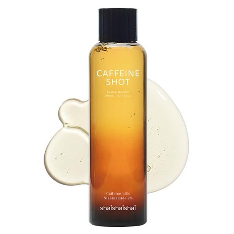 shaishaishai Caffeine Shot Toning Booster, Blemish Care, Reduces Pore Size, Gentle Exfoliation with PHA, LHA, High Concentrated 2% Niacinamide, Hypoallergenic, Korean Skin Care, 6.76 Fl Oz