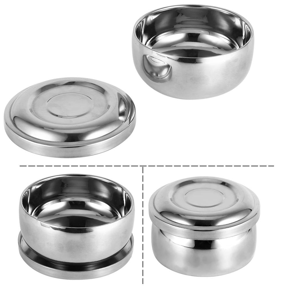 Shaving Soap Bowl with Lid for Men – Premium Stainless Steel Beard Shaving Cup, 4-Inch Deep Foam Bowl for Cream & Lather, Durable & Rust-Proof